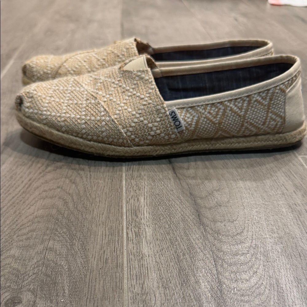 Tom's Woven Alpargata Flats Size 10